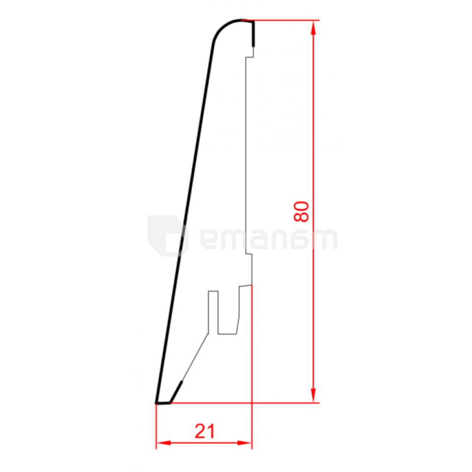 პლინტუსი Super Profil ПП1682 Blanco 2800x21x80