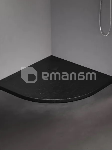 საშხაპე პადონი New Trendy Mild Stone Black B-0580 90X90X4,5სმ ოვალური S-0041