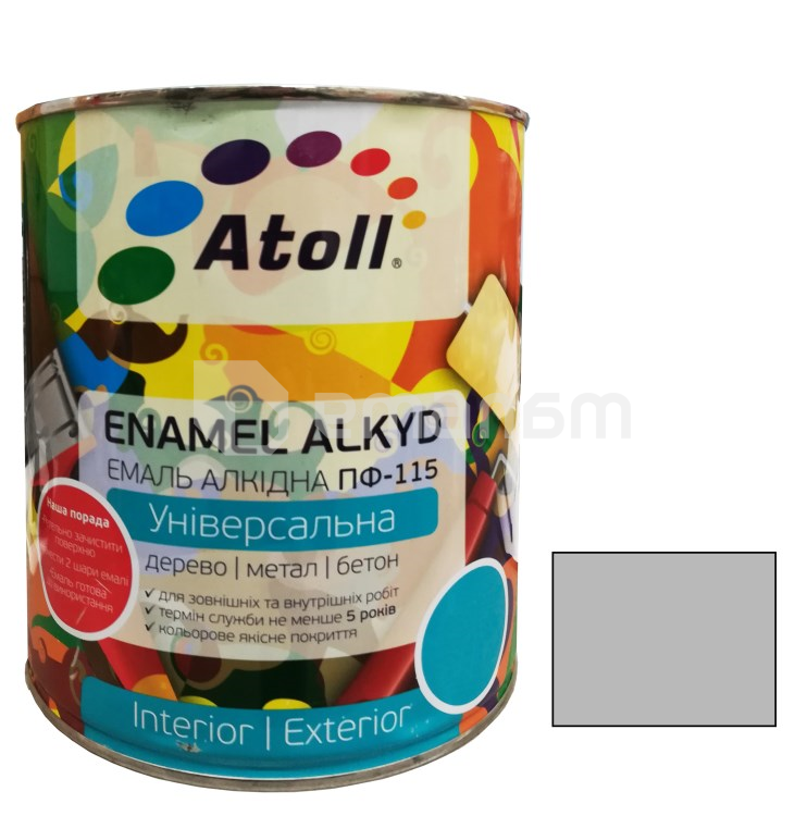 ემალი ალკიდი უნივერსალური ATOLL ПФ-115 ვერცხლისფერი 0,6  კგ