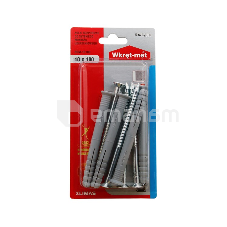დიუბელი სჭვალით Wkret-met BSM-10100 10x100 მმ 4 ც