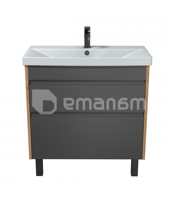 აბაზანის ტუმბო ხელსაბნით  JESSY 80-U Wood/Grey Sempre 81 სმ