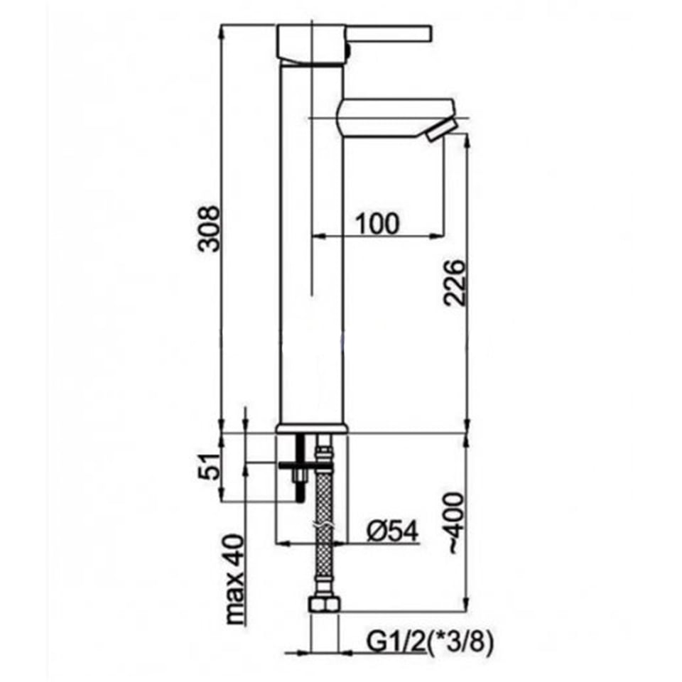 შემრევი ხელსაბნის მაღალი Rubineta ULTRA-18/D (N)