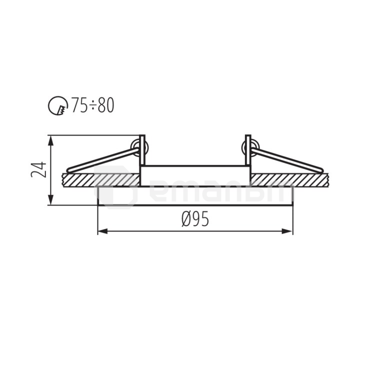 სანათი წერტილოვანი KANLUX MORTA GX5.3 GU10 CT-DTO50-B 26717