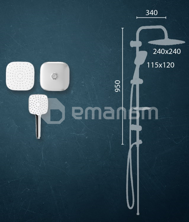 საშხაპე სისტემა Valtemo Aqua Chrome VS-5150