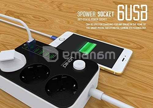 დამაგრძელებელი LDNIO SE3631 დამცავი 3 2მ 6 USB-А