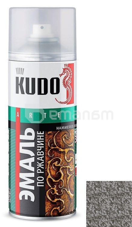 ემალი ჟანგზე წასასმელი ჩაქუჩის ეფექტით Kudo KU-3001 ვერცხლისფერი