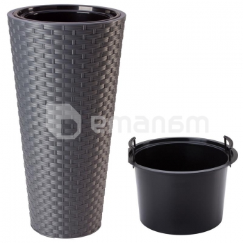 პლასტმასის ქოთანი FORM PLASTIC Rattana Slim round 3830-014 Ø30 ანტრაციტი 25 L
