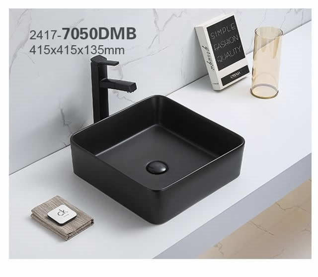 ხელსაბანი დასადგამი Pate Square 7050DMB Matt შავი