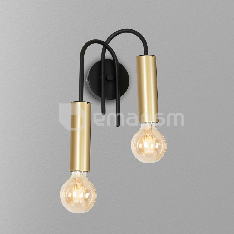 ბრა LUMINEX 2 Loppe E27 2x MAX 60W შავი ოქრო 505