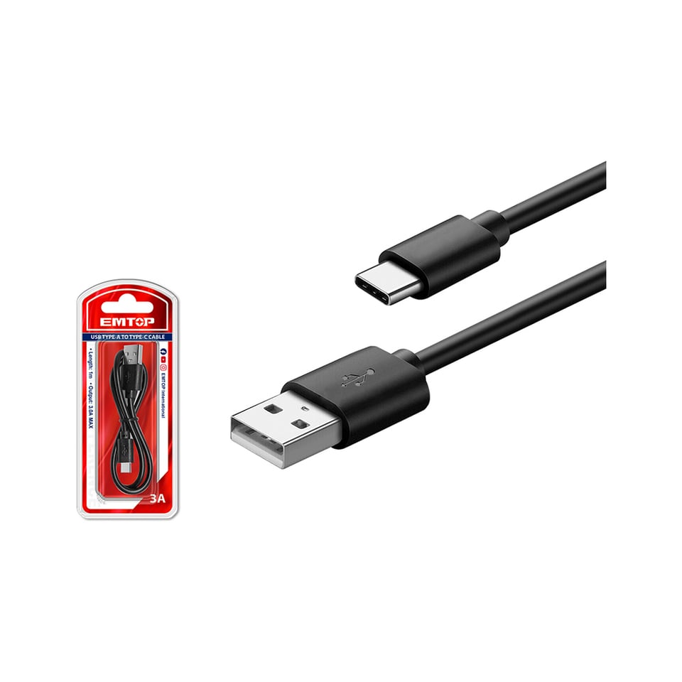 სატენი კაბელი USB type-A to type-C cable EUCC01  Emto