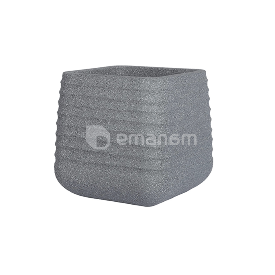 კერამიკული ქოთანი Mega Collections Titan Heron Sq. Pot Rib Grey W38H37