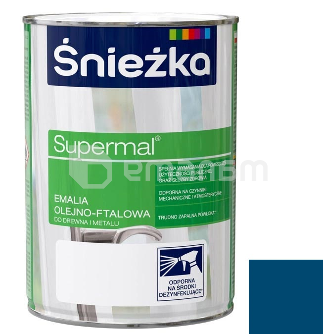 ემალი ზეთოვან-ფთალური Sniezka Supermal 800 მლ პრიალა მუქი ლურჯი