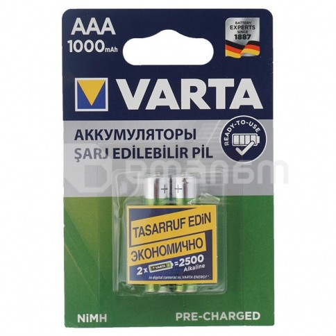 აკუმულატორი Varta AAA 1000mAh NiMH 2 ც