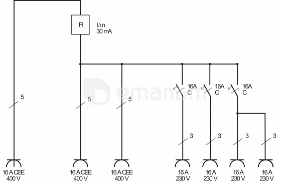 გამანაწილებელი 6 Brennenstuhl 16A IP44