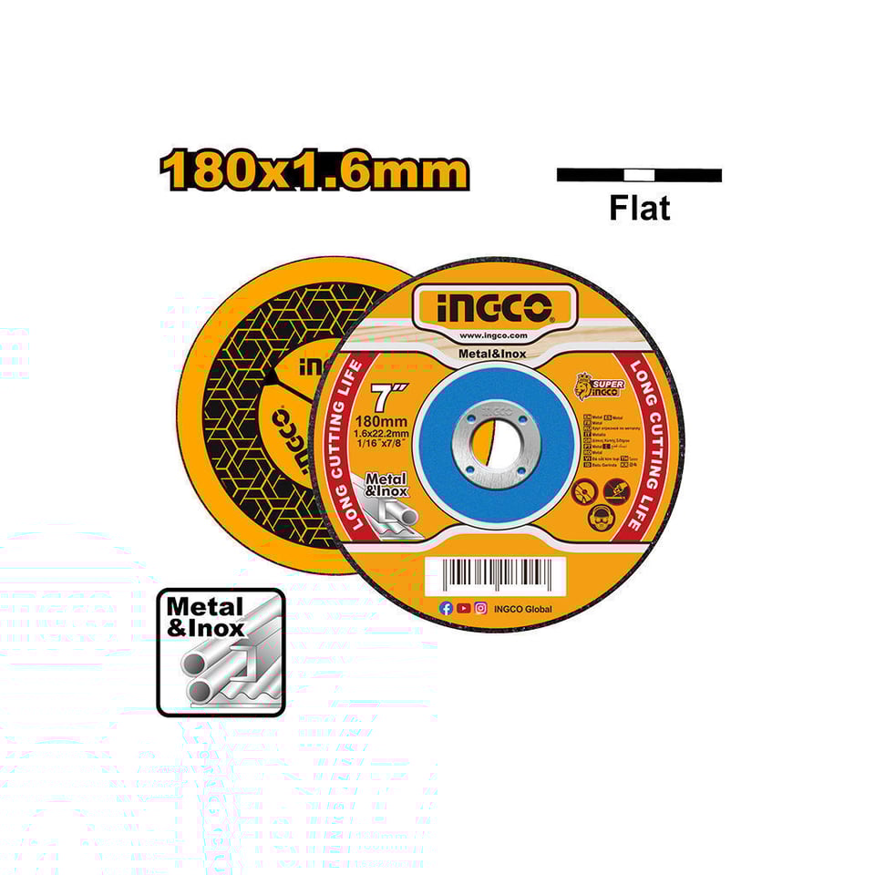მეტალის საჭრელი აბრაზიული დისკი 180მმX1.6მმ  MCD161801