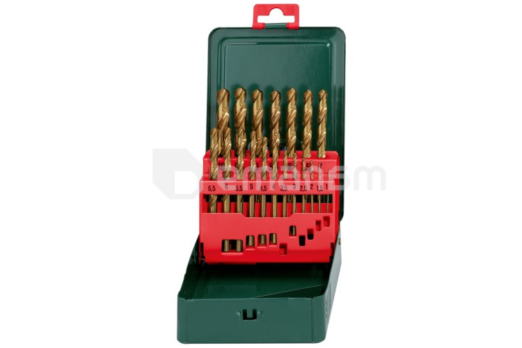 ბურღების ნაკრები ლითონისთვის Metabo HSS-TIN SP 1-10 მმ 19 ც (627156000)