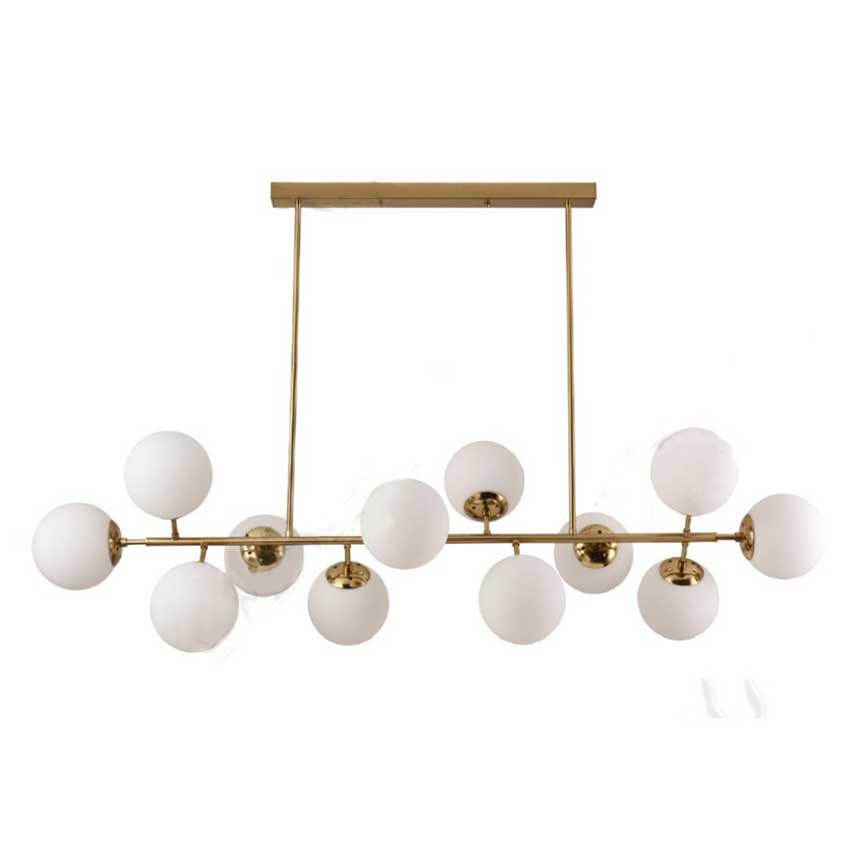 ჭაღი Pendent E27 12 2314-12 BZ WH ოქროსფერი თეთრი