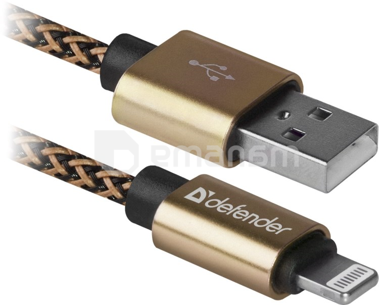 USB კაბელი Defender ACH01-03T PRO Lightning 2.1А 1 მ