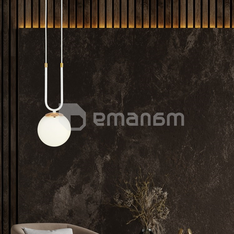 საკიდი EMIBIG GLAM 1 E14 1x MAX 40W WHITE OPAL