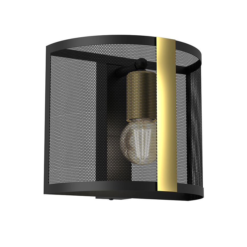 ბრა Luminex 4147 Kaga 1 E27 15W შავი ოქროსფერი