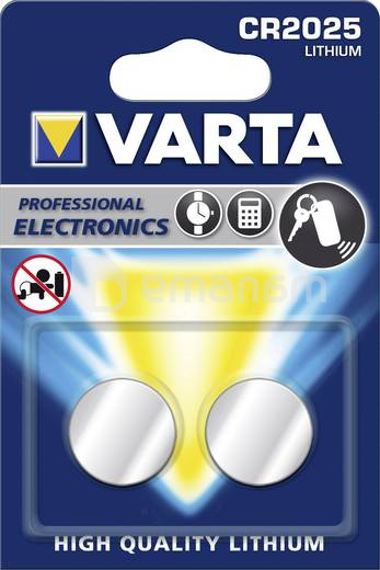 ელემენტი ლითიუმის VARTA CR2025 3V 170 mAh 2 ც