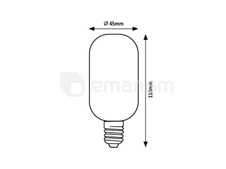 ნათურა Rabalux LED Е27 4W 3000K T45 h110 Filament 79008