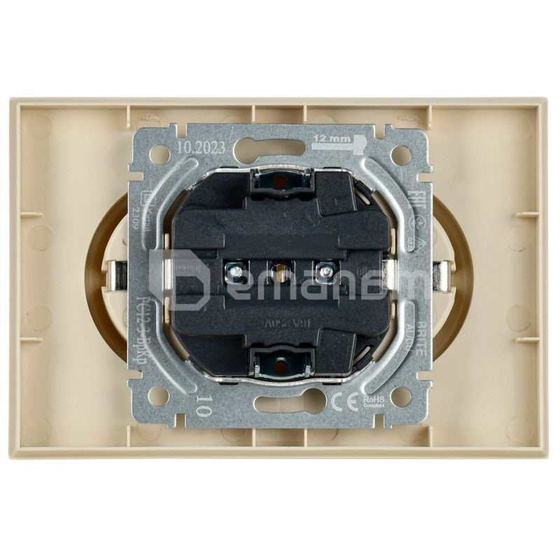 როზეტი IEK RS12-3-BrKr 2 BRITE 16A ბეჟი