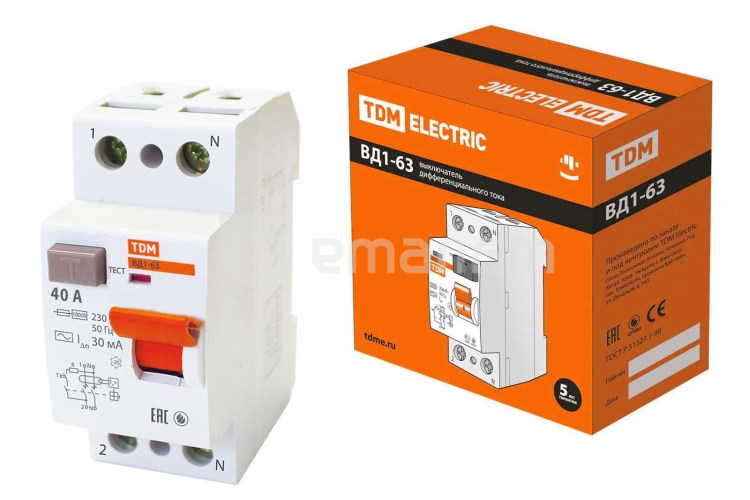 დენის დაცვის მოწყობილობა TDM 2P 40А