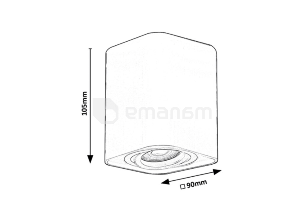 დაუნლაითი Rabalux Kobald 1 GU10 h105 რეგულირებადი შავი 2049