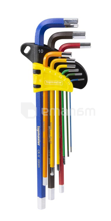 ნაკრები ექვსწახნაგა გასაღების Topmaster (Automoti  Нex CR-V (9 ც.) 1.5-10mm 2nd Generation Color TMP