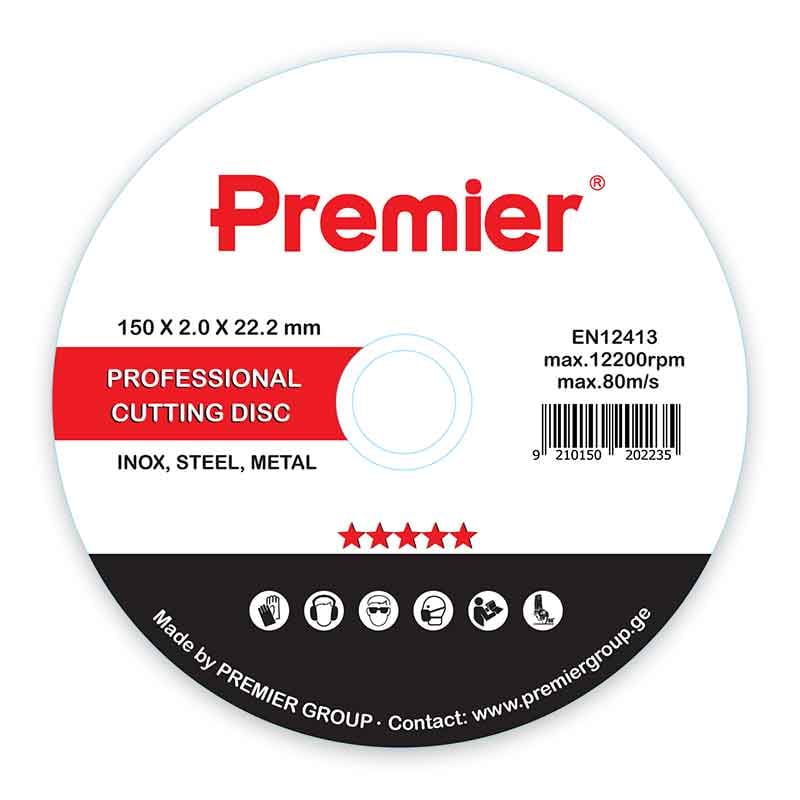 Premier ლითონის საჭრელი დისკი 150 x 2.0 x 22 მმ 