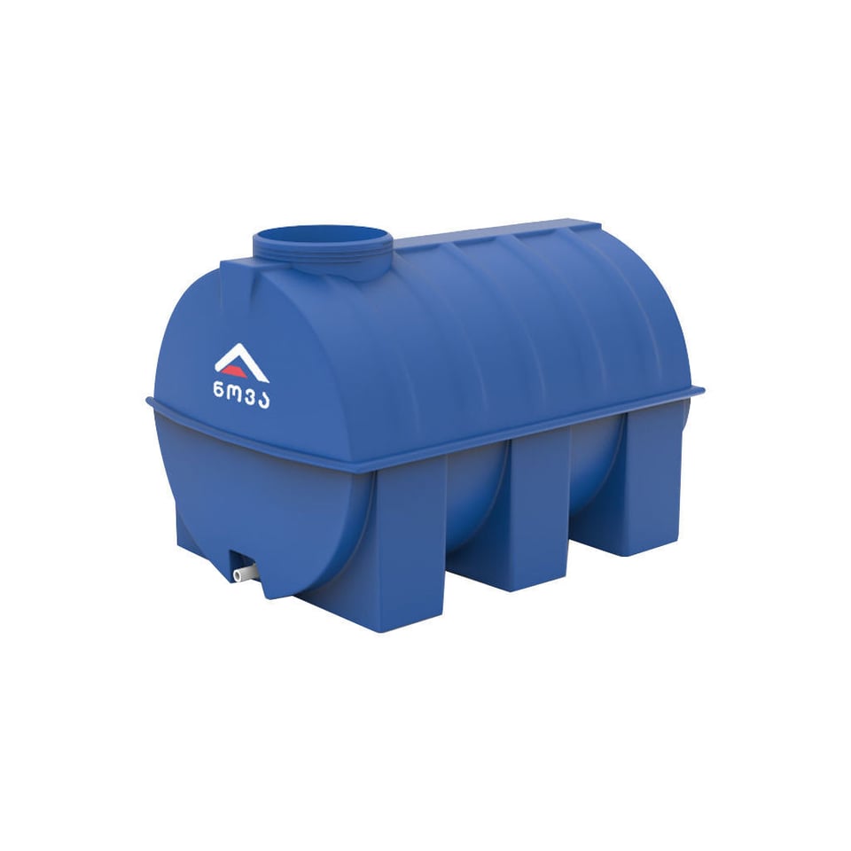 1000 ლ ერთშრიანი ლურჯი ავზი ცილინდრულ-ჰორიზონტალური NOVA