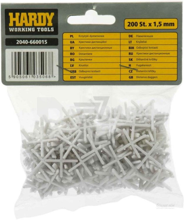 ჯვარედინები დისტანციური Hardy 2040-660015 1.5 მმ 200 ც