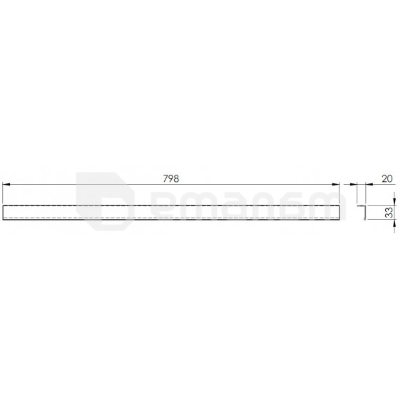 ავეჯის სახელური  Elita LOOK CHROM 80 1 PC. (L-798/R-758)