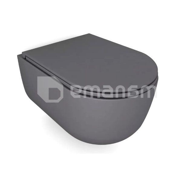 დასაკიდი უნიტაზი თავსაფრით GALASSIA Dream Matt grey 52x36 სმ