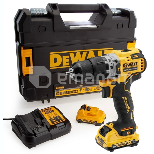 სჭვალსახრახნი აკუმულატორის უნახშირო DeWalt DCD706D2-QW 12V