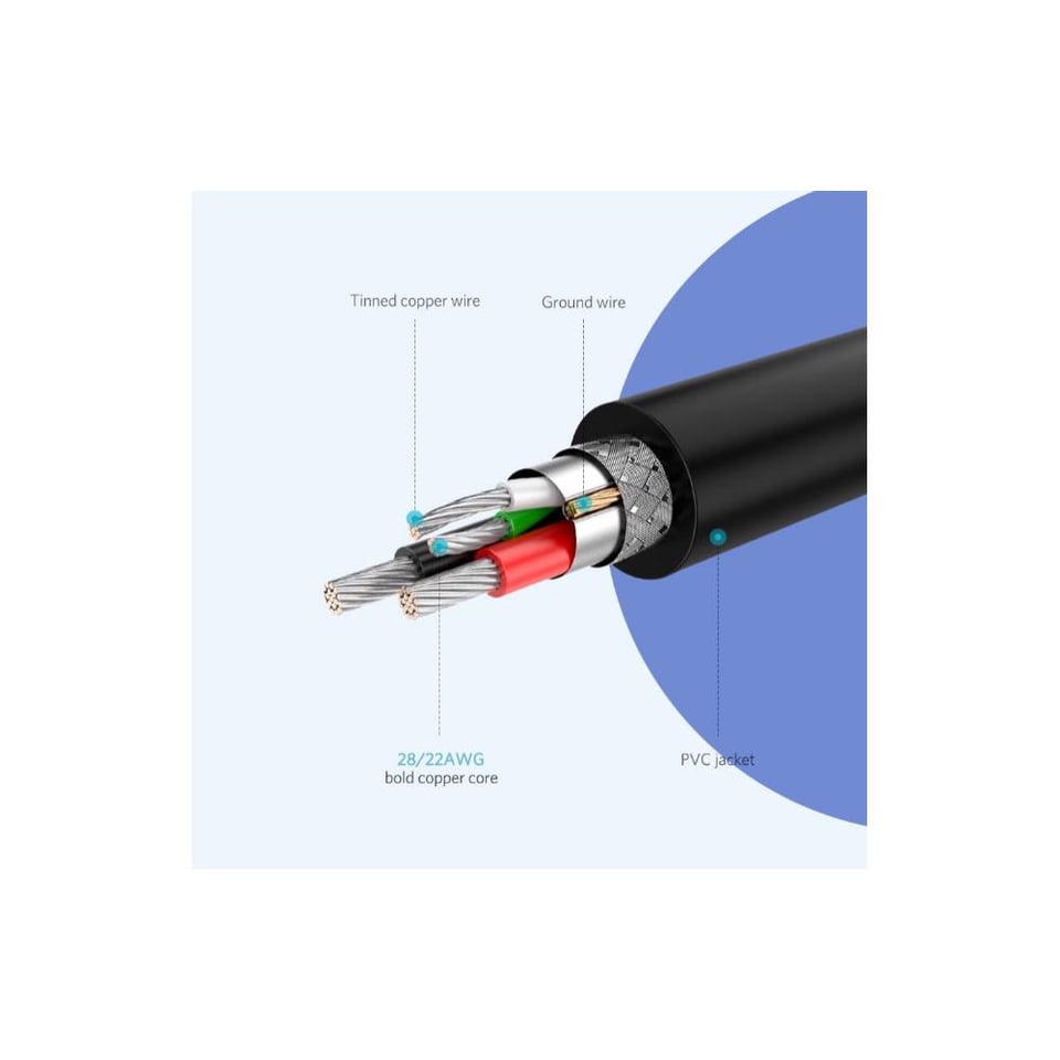 USB კაბელი UGREEN US289 (60136) USB 2.0 to Micro USB, 1m, Black