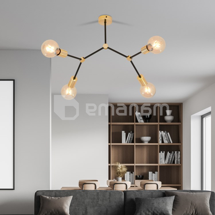 ჭაღი EMIBIG CODE 4 E27 4x MAX 60W შავი