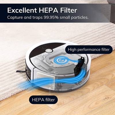 ILIFE V9e Robot Vacuum Cleaner, 4000Pa Max Suction, Wi-Fi Connected, 700mL Large Dustbin, Self-Charging, Customized Schedule, Ideal for Hard Floors an