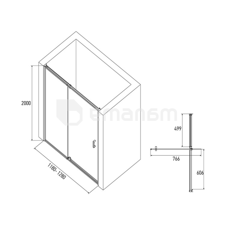საშხაპე კარი Alex Baitler AB71C120 120×200 cm