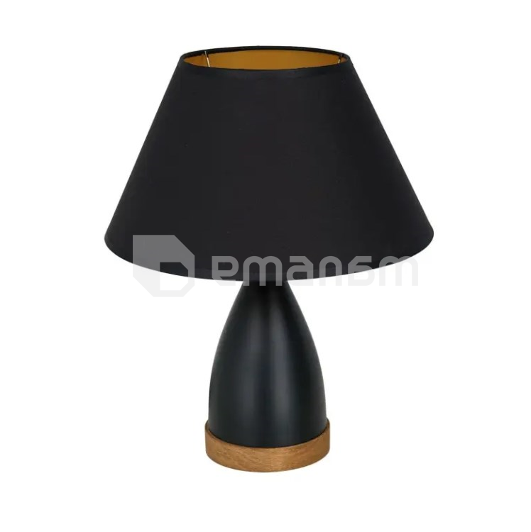 მაგიდის სანათი Luminex 1 E27 15W შავი ხე ოქროსფერი 3725