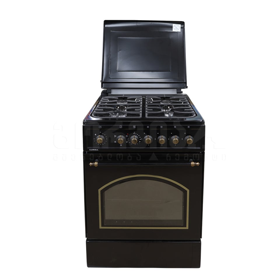 გაზქურა LUXELL LF60-SGF40F Black Rustico