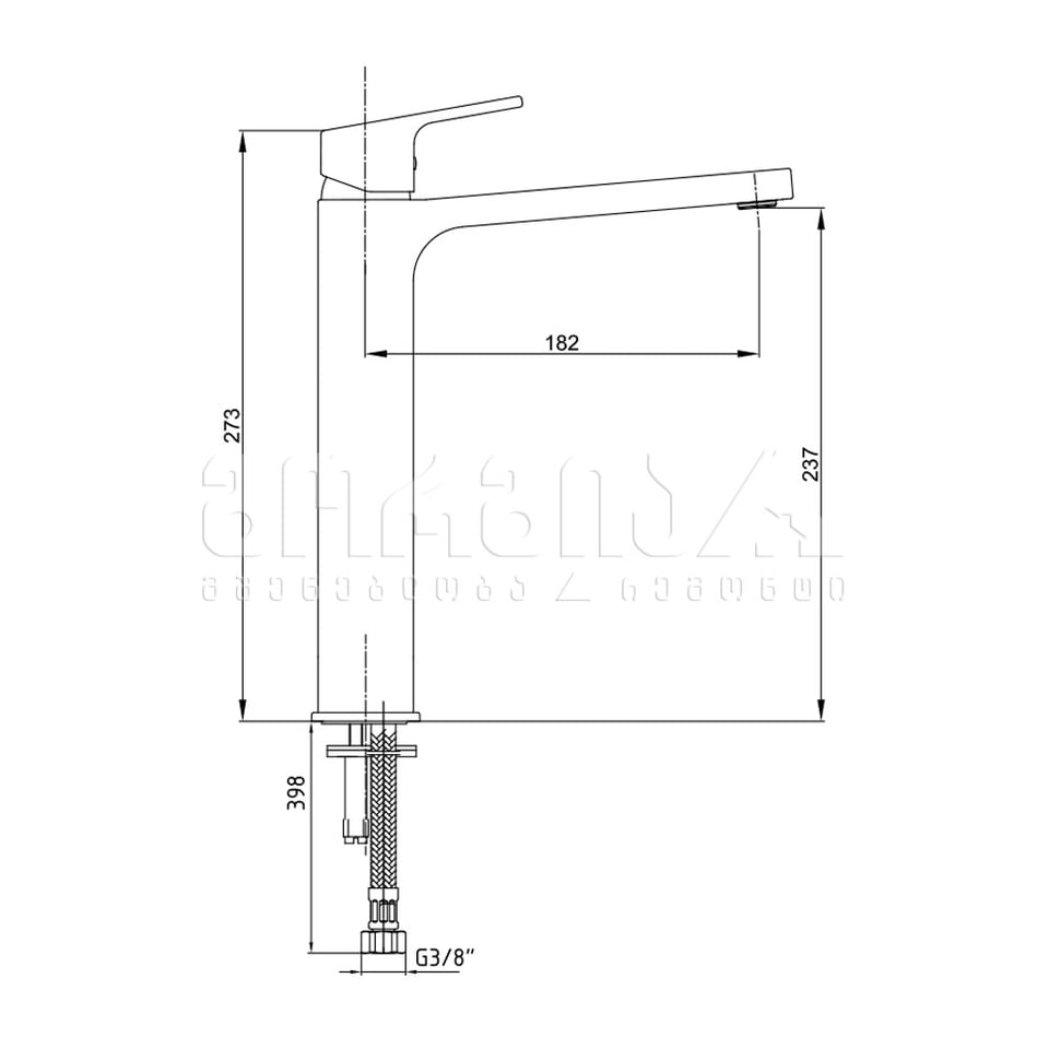 ხელსაბანის შემრევი TIERA მაღალი 102188002GE1