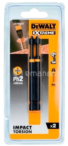 ბიტა დარტყმითი DeWalt Impact Torsion DT70567T-QZ PH2 85 მმ 2 ც
