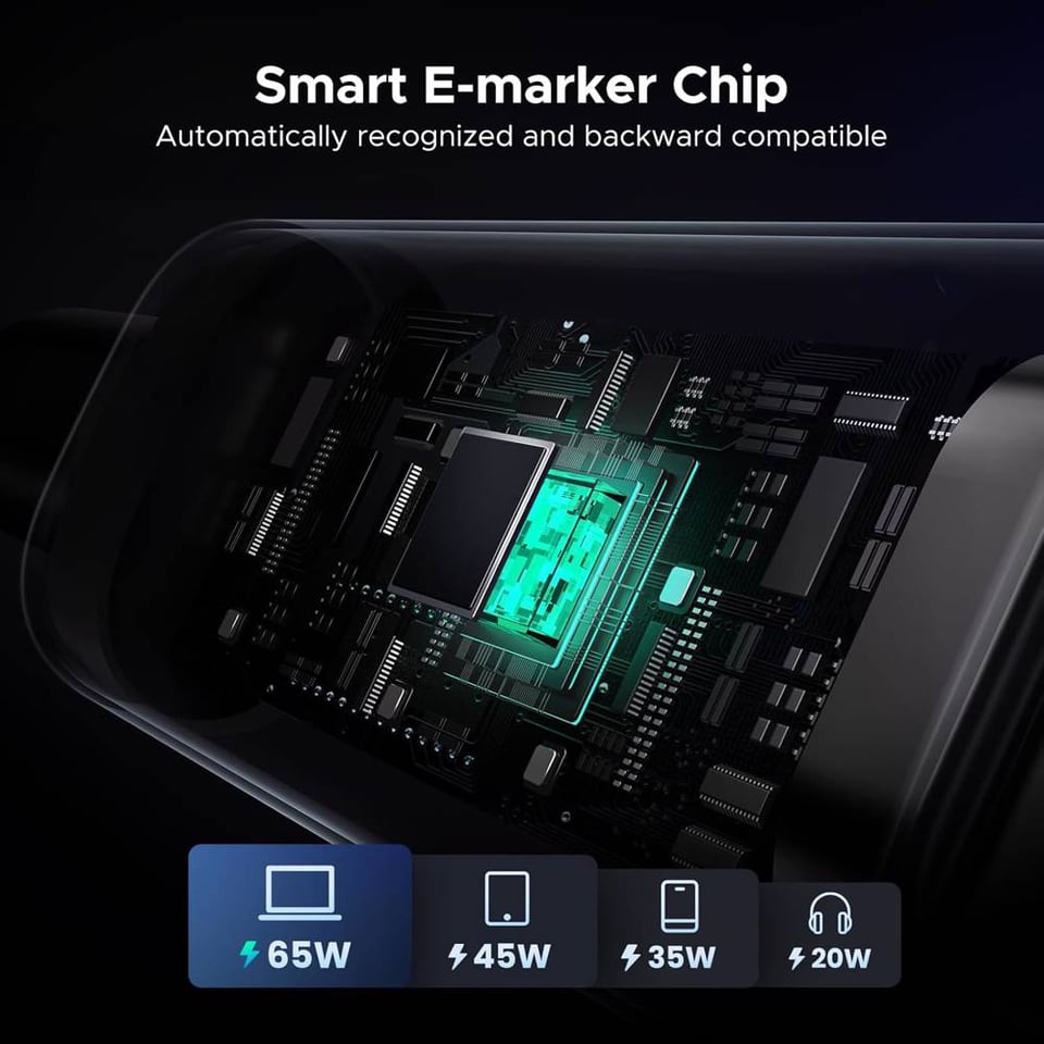 USB კაბელი UGREEN Uno L509 (35512), 100W, Type-C to Type-C, 2M, Black/Grey
