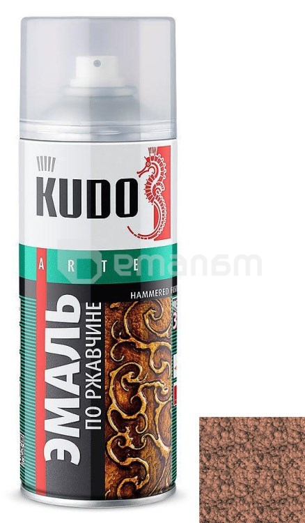 ემალი ჟანგზე წასასმელი ჩაქუჩის ეფექტით Kudo KU-3007 სპილენძისფერი