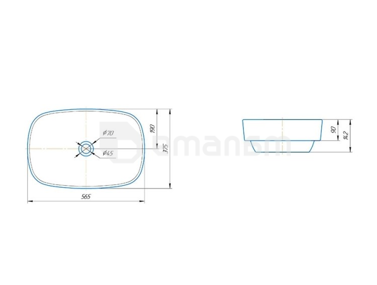 ხელსაბანი დასადები Kirovit Cooper 56