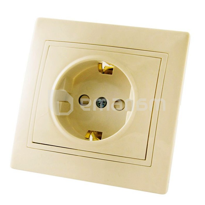 როზეტი TDM SQ1814-0116 1 დამიწებით სპილოს ძვლისფერი