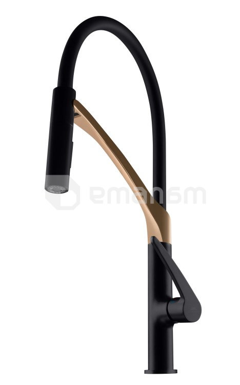 სამზარეულოს ონკანი Rubineta Ultima-50 (BK/RG) Rose/Gold (სილიკონის ხორთუმით)