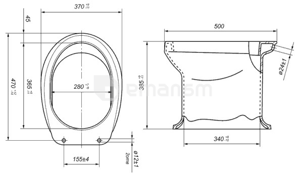 უნიტაზი Oskol-Keramika "Dachniy" თეთრი